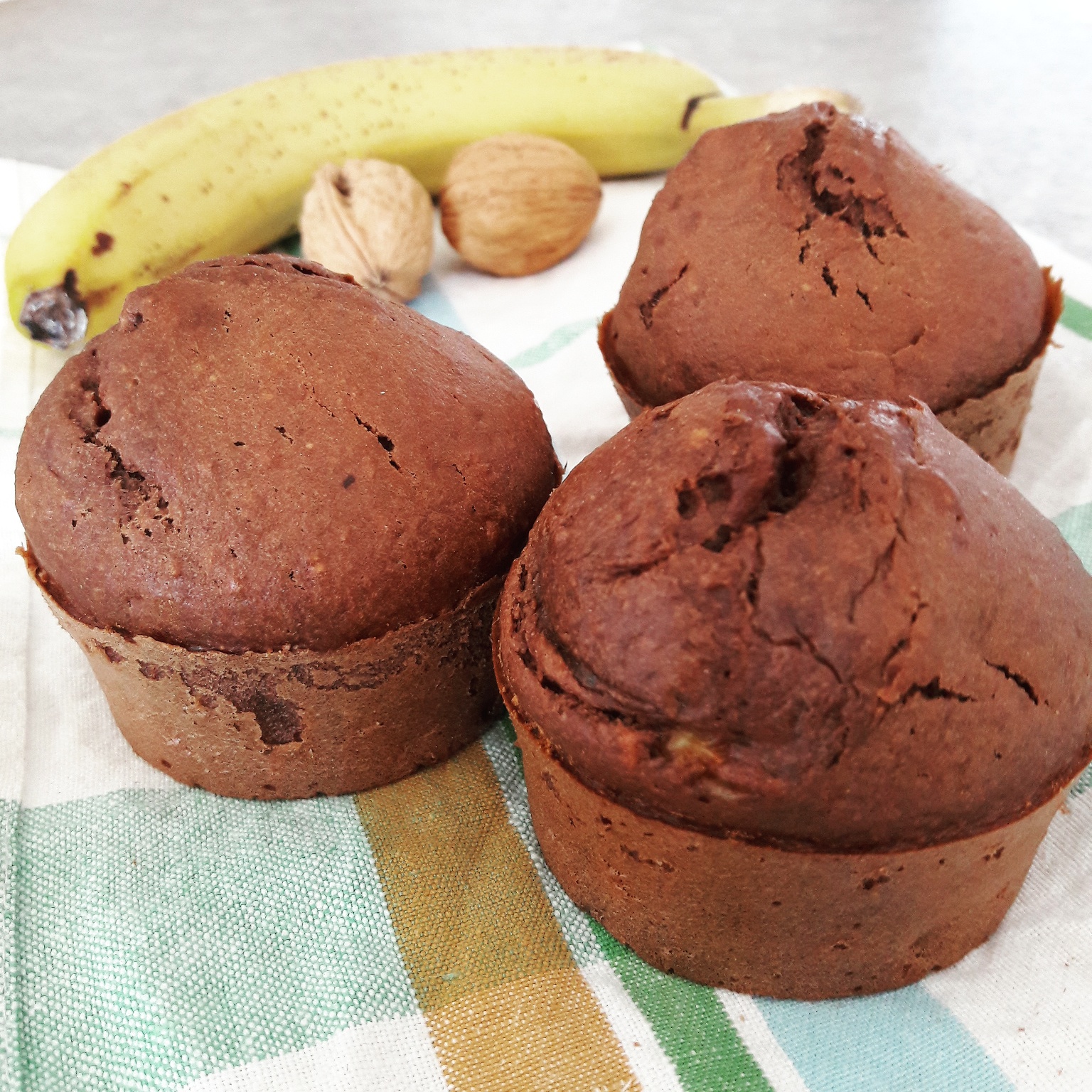 Muffins Moelleux Banane Choco Noix - Les Plaisirs Sains