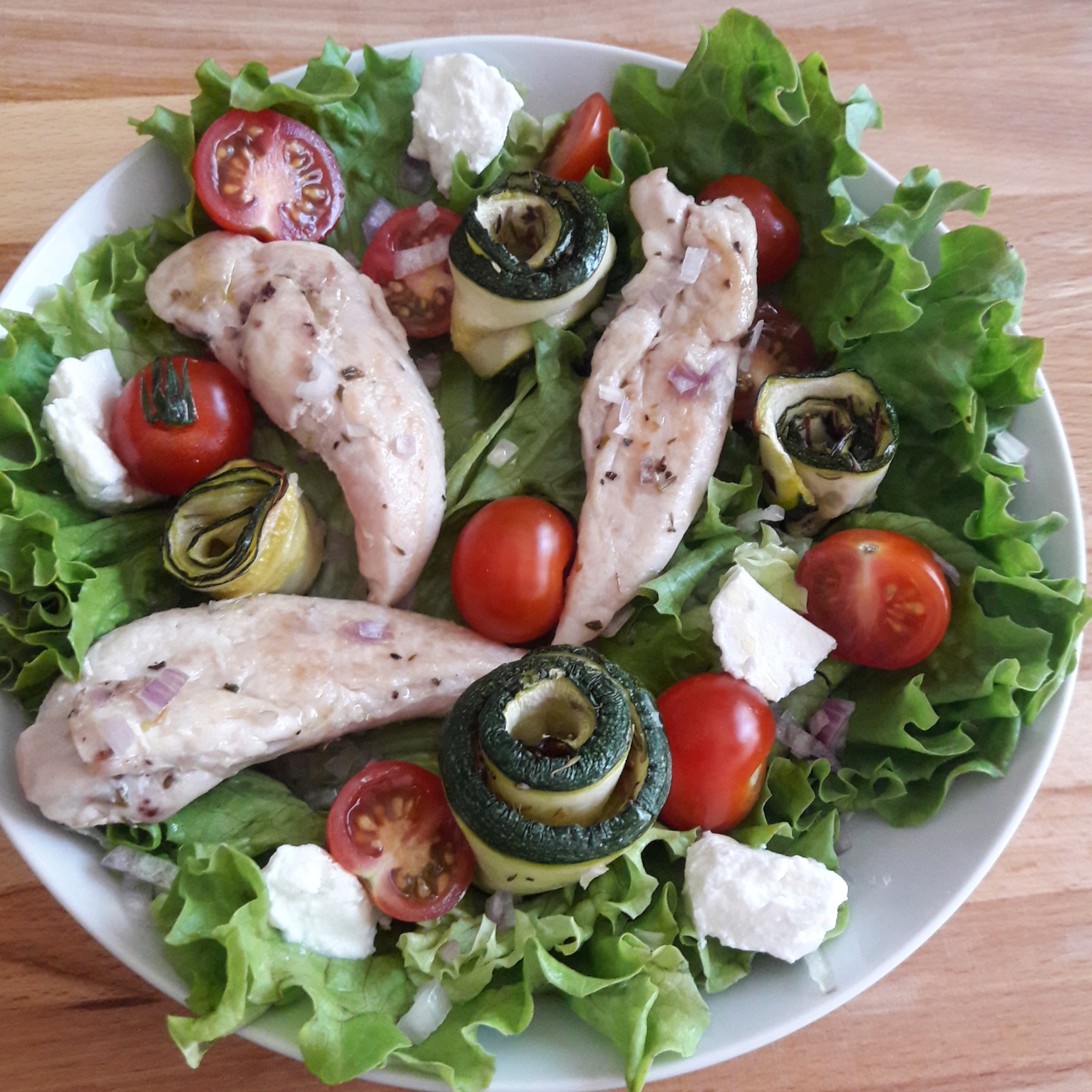 Salade De Poulet Aux Légumes Du Soleil - Les Plaisirs Sains